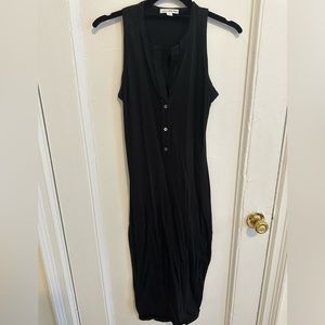 James Perse Black Midi Dress